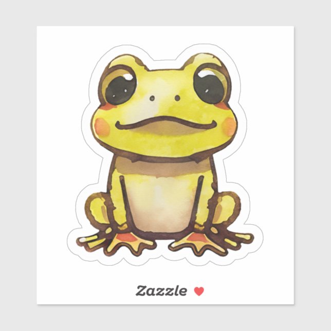 Cute Yellow Frog Animal Sticker (Sheet)