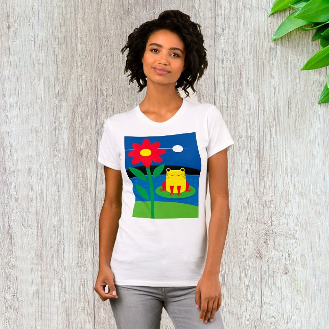 Cute Yellow Frog Womens T-Shirt (Creator Uploaded)