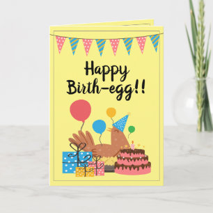 Cute Yellow Funny Chicken & Gifts Humor Birthday Card