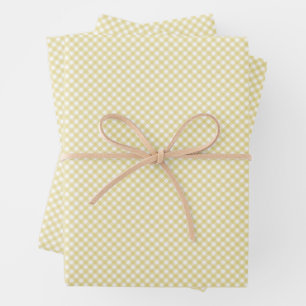 Cute yellow gingham simple classic checks baby wrapping paper sheets