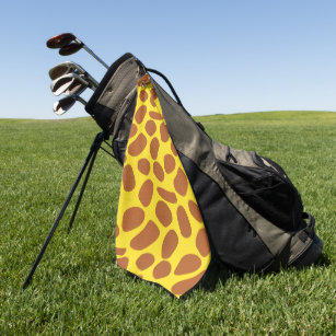 Gold and black abstract giraffe pattern golf head cover