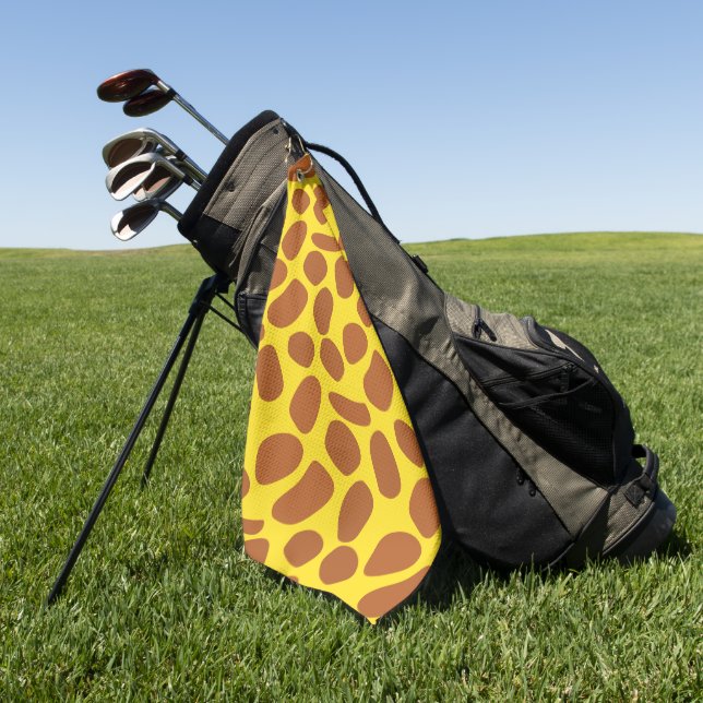 Cute yellow giraffe skin pattern golf towel (Green)