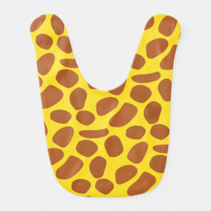 Cute yellow giraffe skin seamless pattern baby bib