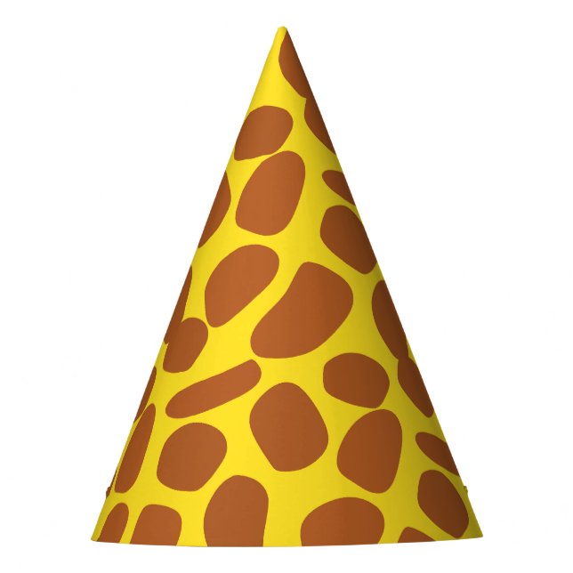 Cute yellow giraffe skin seamless pattern party hat (Front)