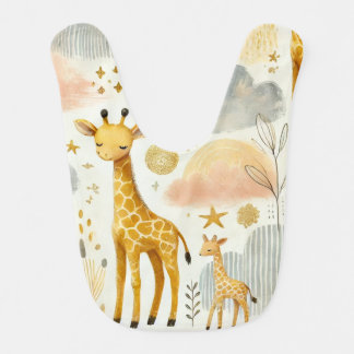 Cute Yellow Giraffe Warm Baby Nursery Bib
