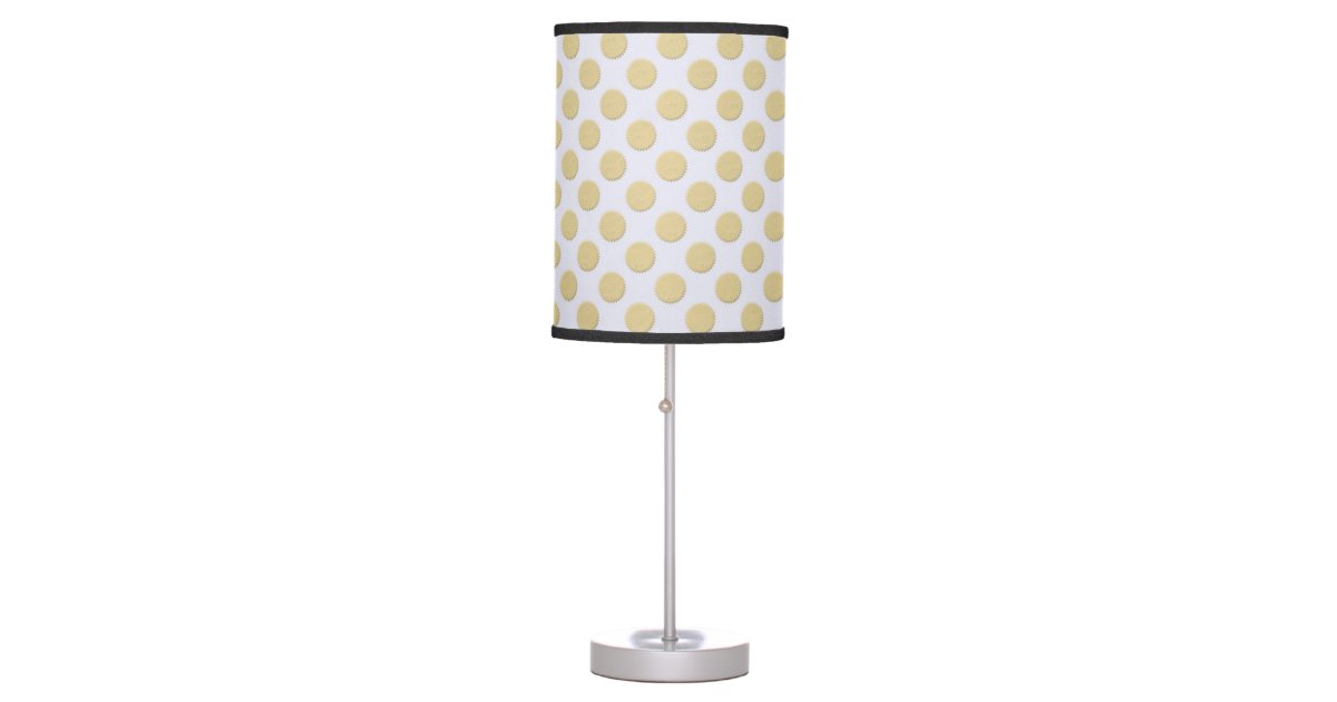 Cute Yellow Gold Over White Polka Dots Table Lamp Zazzle Com Cute Yellow Gold Over White Polka Dots, Yellow Polka Dot Lamp Shade