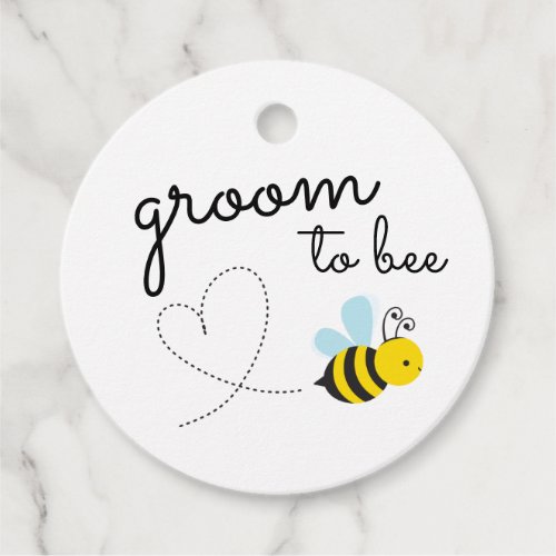 Cute Yellow Groom To Bee Favor Tags