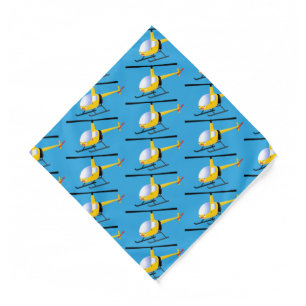 Cute yellow happy cartoon helicopter bandana