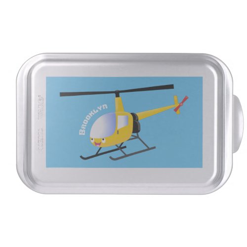 Cute yellow happy cartoon helicopter cake pan