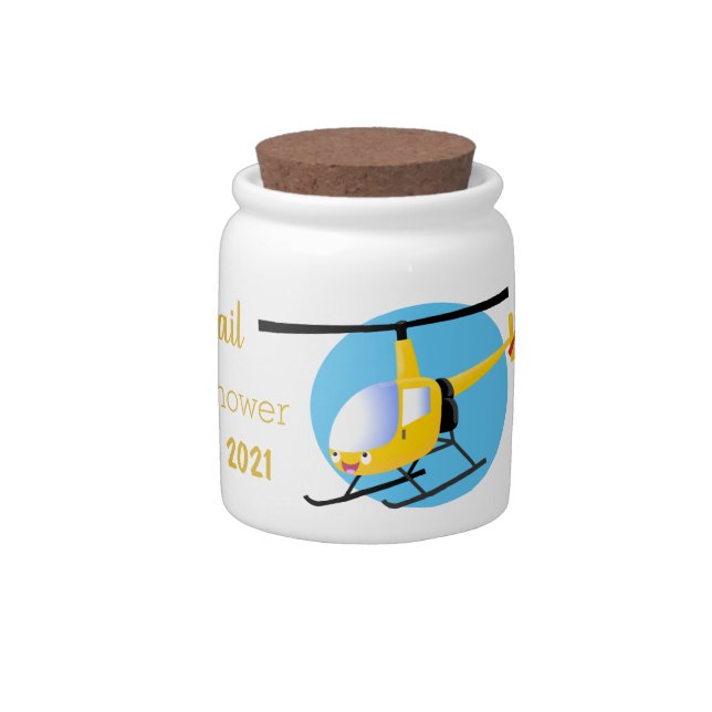 Cute yellow happy cartoon helicopter candy jar (Right)
