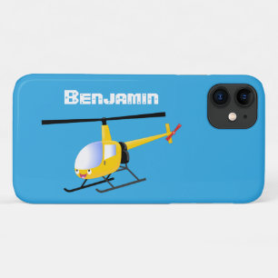 Cute yellow happy cartoon helicopter iPhone 11 case