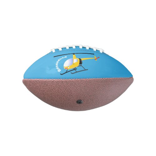 Cute yellow happy cartoon helicopter football