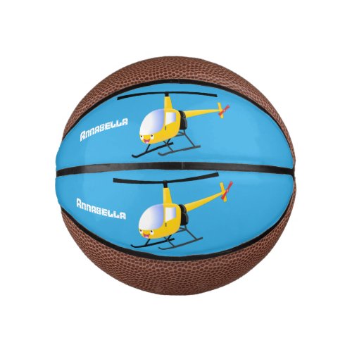 Cute yellow happy cartoon helicopter mini basketball