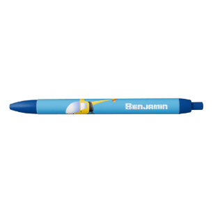 Cute yellow happy cartoon helicopter pen