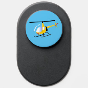 Cute yellow happy cartoon helicopter PopSocket