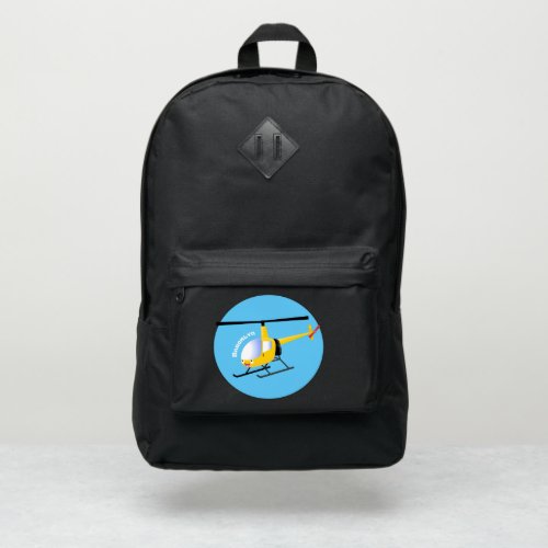 Cute yellow happy cartoon helicopter port authority backpack