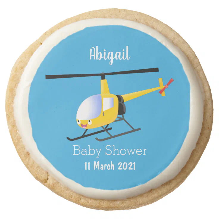 Cute yellow happy cartoon helicopter round shortbread cookie | Zazzle Cute yellow happy cartoon helicopter round shortbread cookie | Zazzle