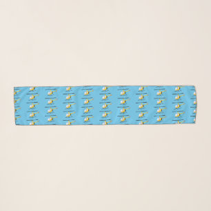 Cute yellow happy cartoon helicopter scarf