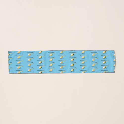 Cute yellow happy cartoon helicopter scarf