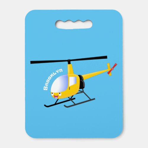 Cute yellow happy cartoon helicopter seat cushion