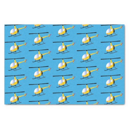 Cute yellow happy cartoon helicopter tissue paper