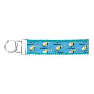 Cute yellow happy cartoon helicopter wrist keychain