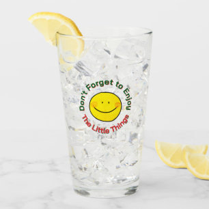 Cute Yellow Happy Face Enjoy Little Things Glass