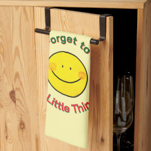 Cute Yellow Happy Face Enjoy Little Things Kitchen Towel