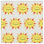 cute yellow happy sun pattern fabric