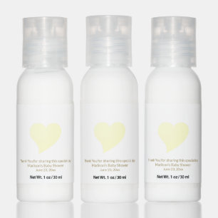 Cute yellow heart gender neutral baby shower favor hand lotion