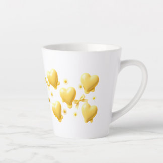 Cute Yellow Hearts Mug - Sweet Candy Love Pattern