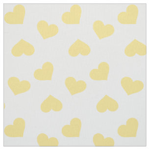 Cute Yellow Hearts Pattern Fabric