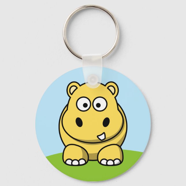 Cute Yellow Hippo Keychain (Front)