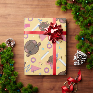 Cute Yellow Hippo Wrapping Paper