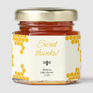 Cute Yellow Honeycomb Mommy to Bee Baby Shower Honey Jar Favors