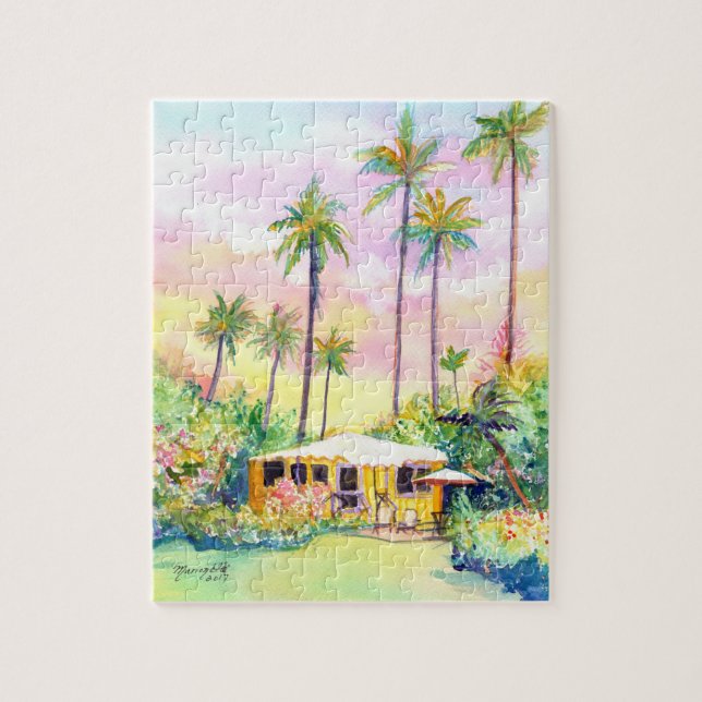 Cute Yellow Kauai Cottage Jigsaw Puzzle (Vertical)