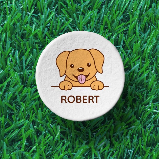 Cute Yellow Lab Dog Custom Name Golf Tees (Creator Uploaded)