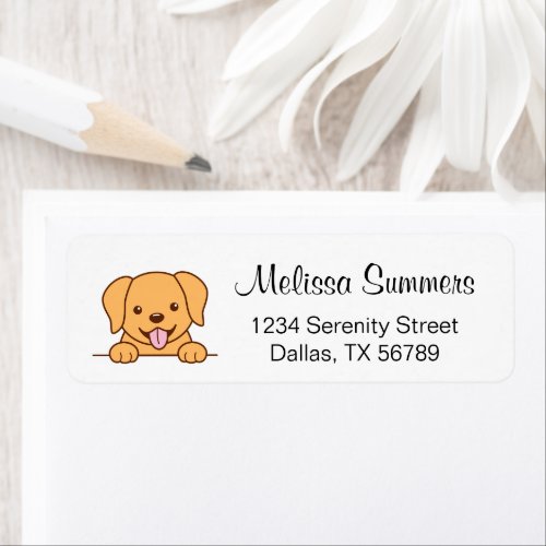 Cute Yellow Lab Dog Return Address Label