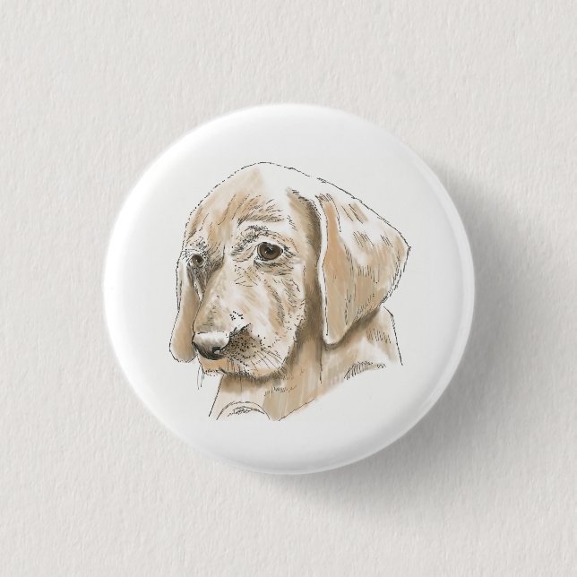 Cute Yellow Lab Puppy Love Button (Front)
