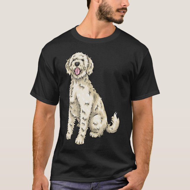 Cute Yellow Labradoodle Cute Dog T-Shirt (Front)
