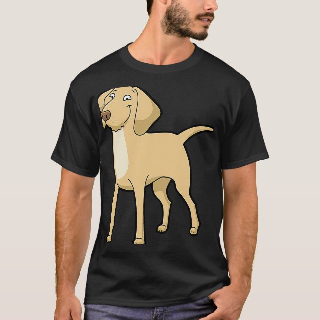 Cute Yellow Labrador Golden Retriever  Dog T-Shirt (Front)