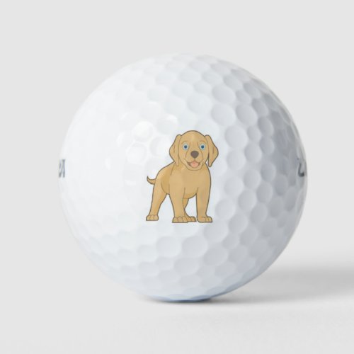 cute yellow labrador golf ball