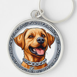 Cute yellow labrador keychain
