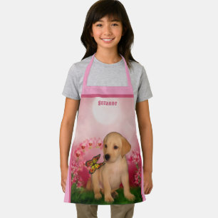 Cute Yellow Labrador Puppy Dog Personalized Apron