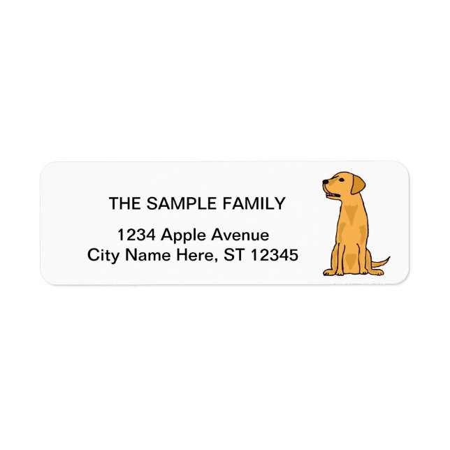 Cute Yellow Labrador Retriever Puppy Dog Art Label (Front)