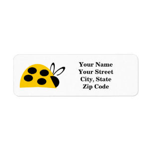 Cute Yellow Ladybug Label