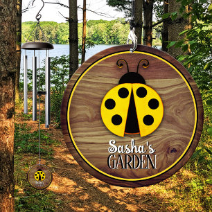 Cute Yellow Ladybug Personalized Wind Chime