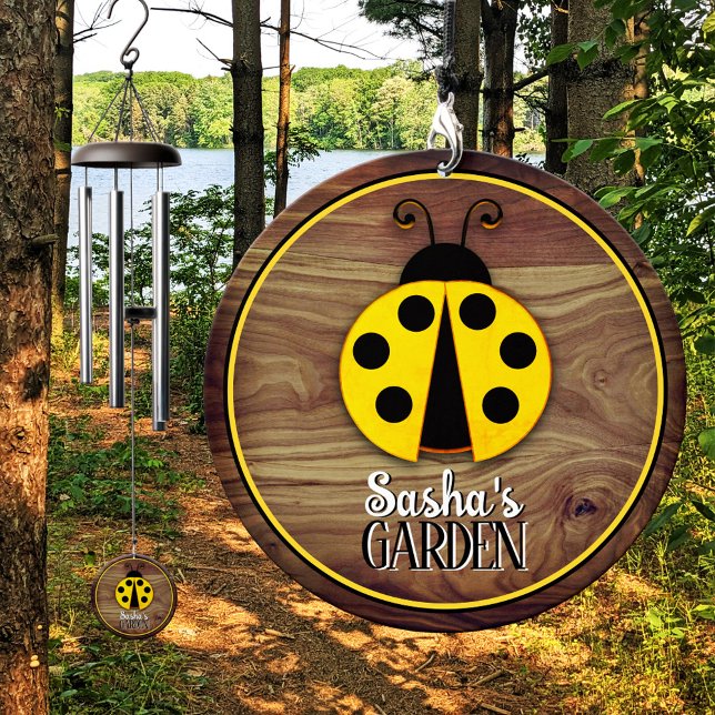 Cute Yellow Ladybug Personalized Wind Chime (Creator Uploaded)