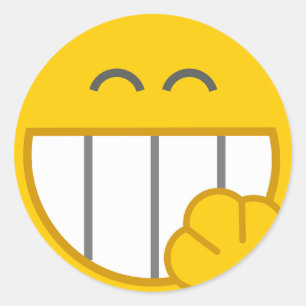 Cute Yellow Laughing Face Sticker