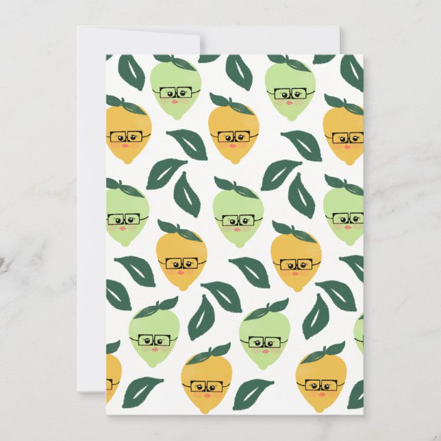 Cute yellow lemon cartoon funny illustration card (Front)